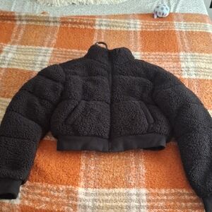 Kids Black Sherpa Jacket